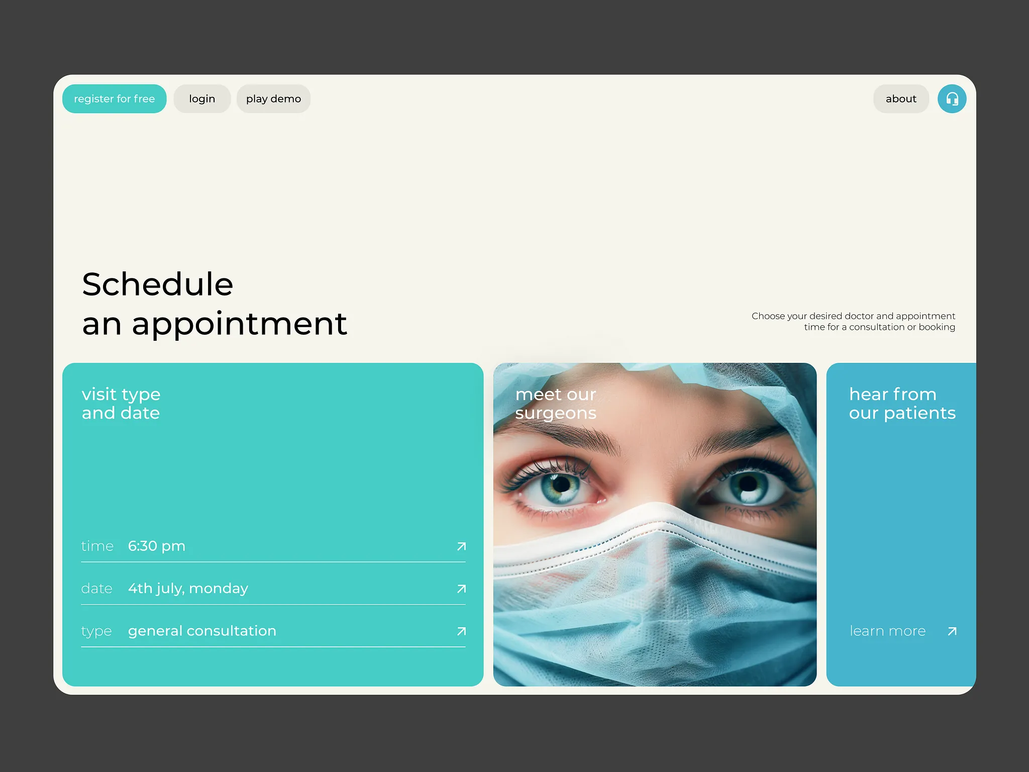 Healthcare scheduling web app