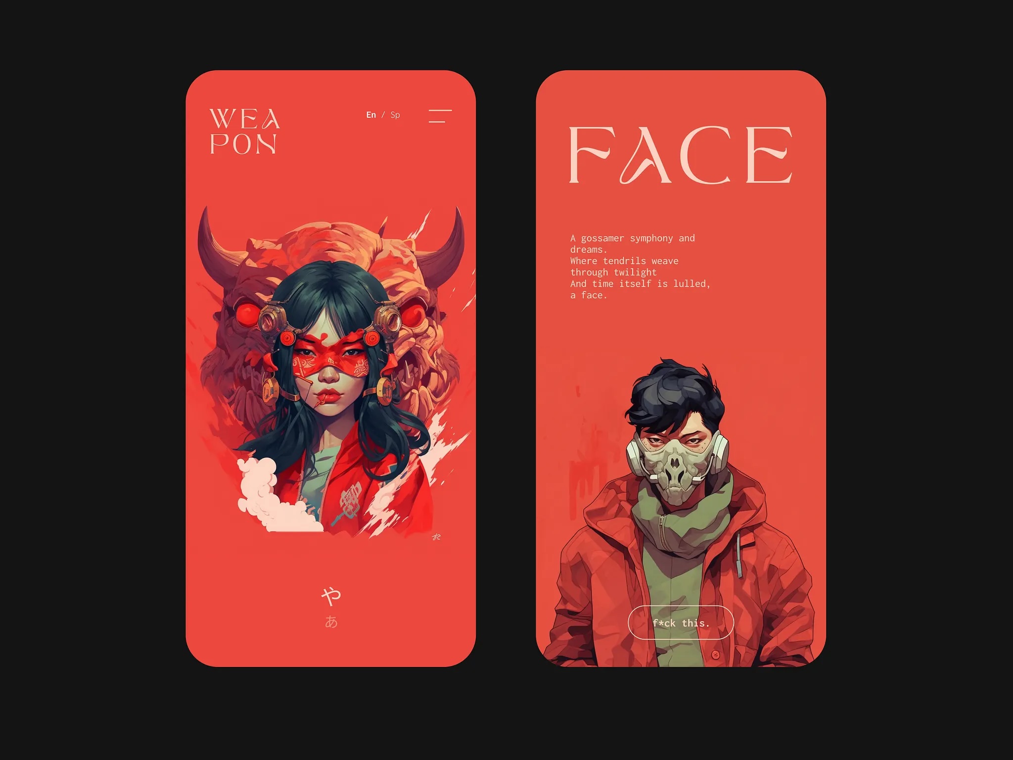 Weapon / Face editorial mobile